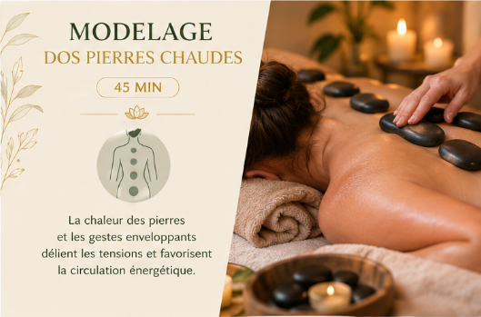 Modelage du dos aux pierres chaudes
